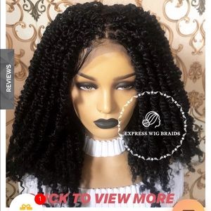 Human hair lace front braid wig